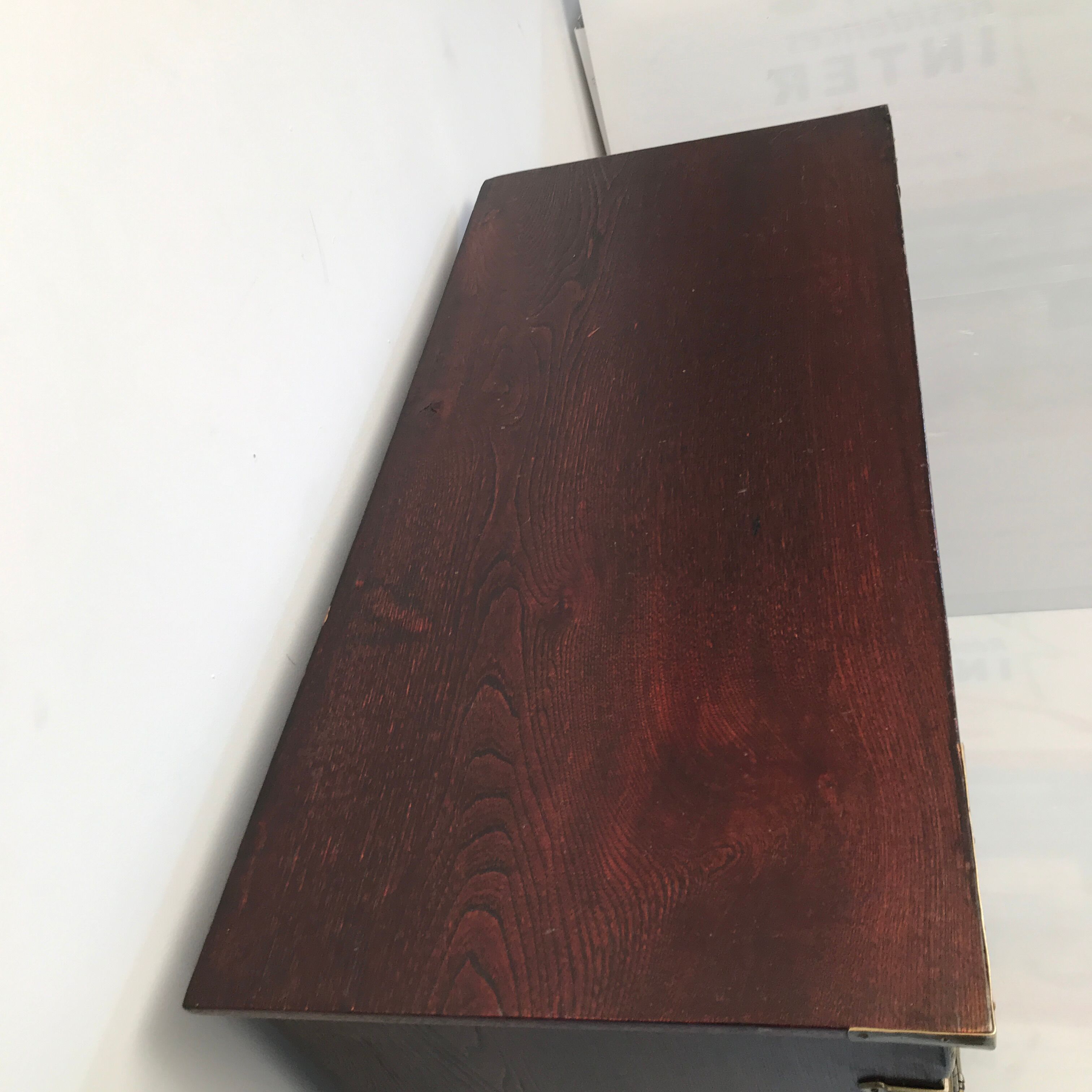 Furniture antique Korean storage box 1910 in wood and brass