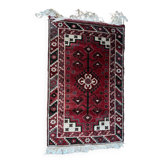 Old handmade wool rug, circa 1960 Türkiye