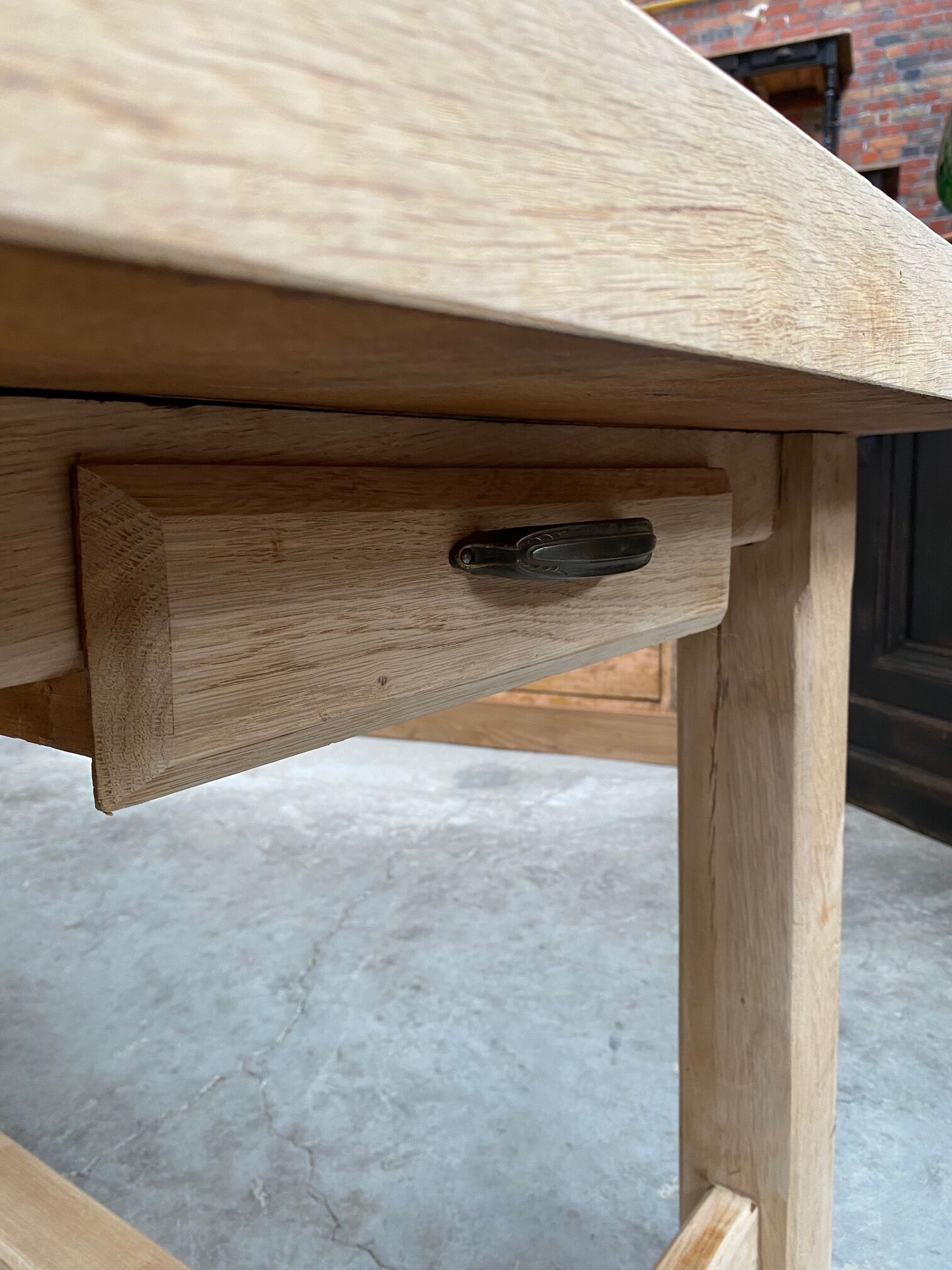 Large oak farm table