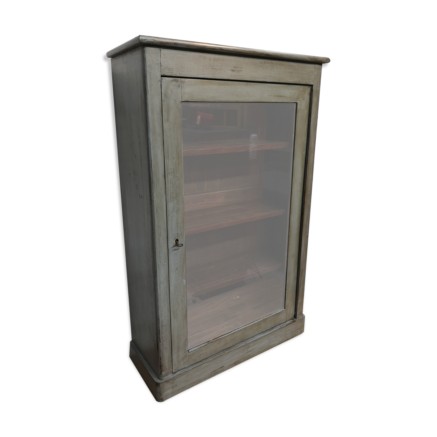 Wall showcase louis philippe xixe cabinet curiosity patina shabby gustavien
