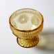 Godinger Amber Honey Pressed Glass Pedestal Bowl – Vintage USA 2000s