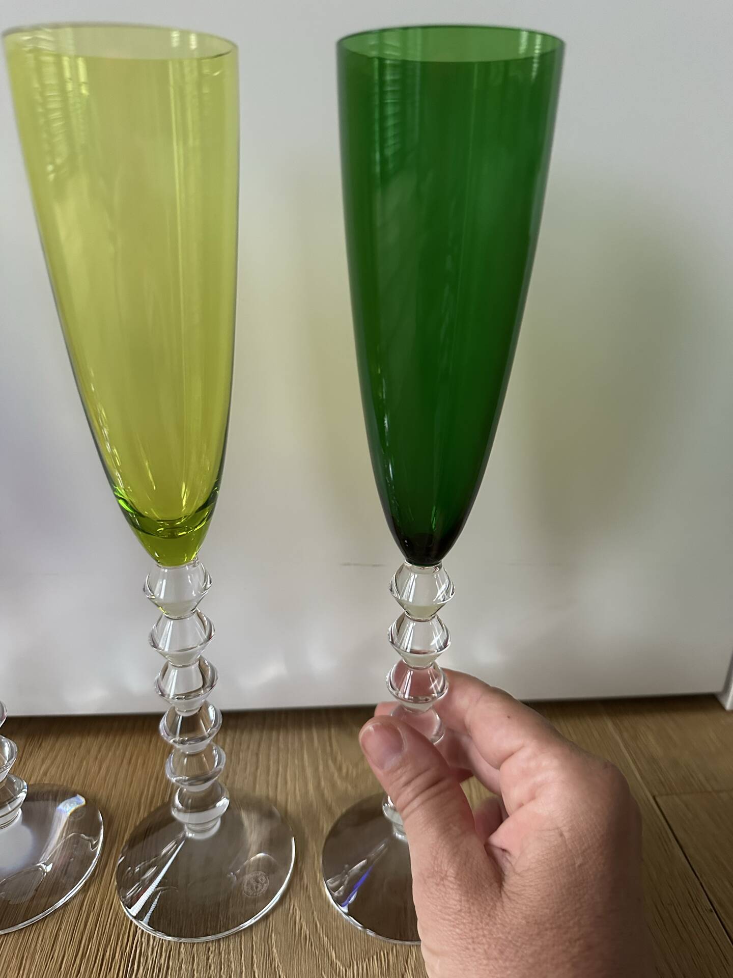 Set of 6 champagne flutes "Véga Flutissimo" in tinted crystal —
