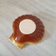 Brown and white ceramic shell bowl