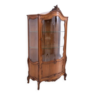 Walnut display case, France, around 1900.
