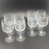 Chiseled crystal aperitif glasses with flower pattern