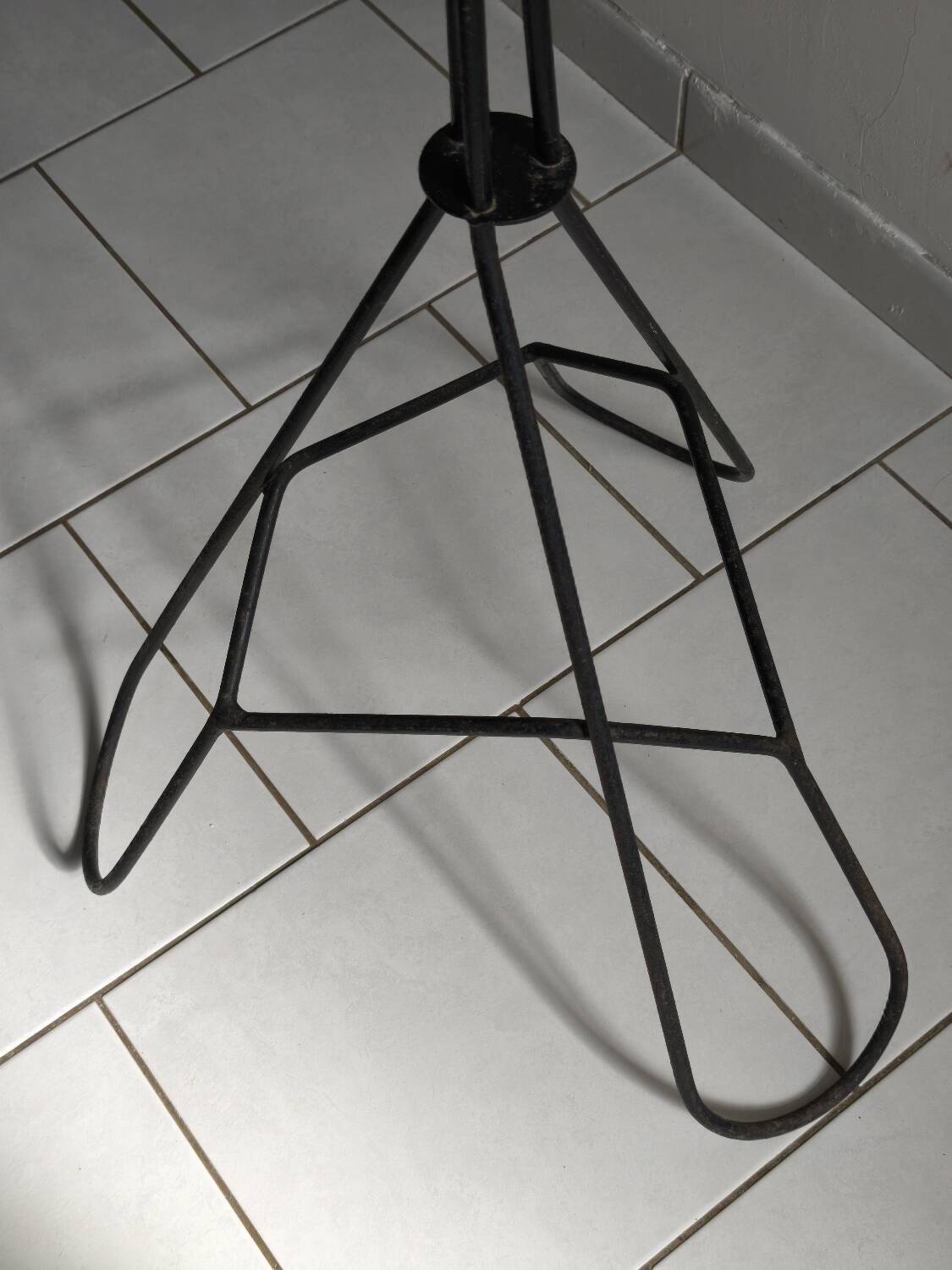 Vintage metal and wood coat rack