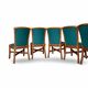 Set of six vintage bamboo and rattan dining chairs