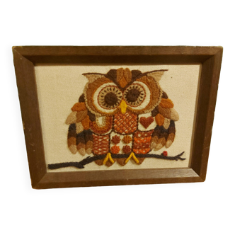 Tapestry decor of vintage owl 70'S, Sunset design