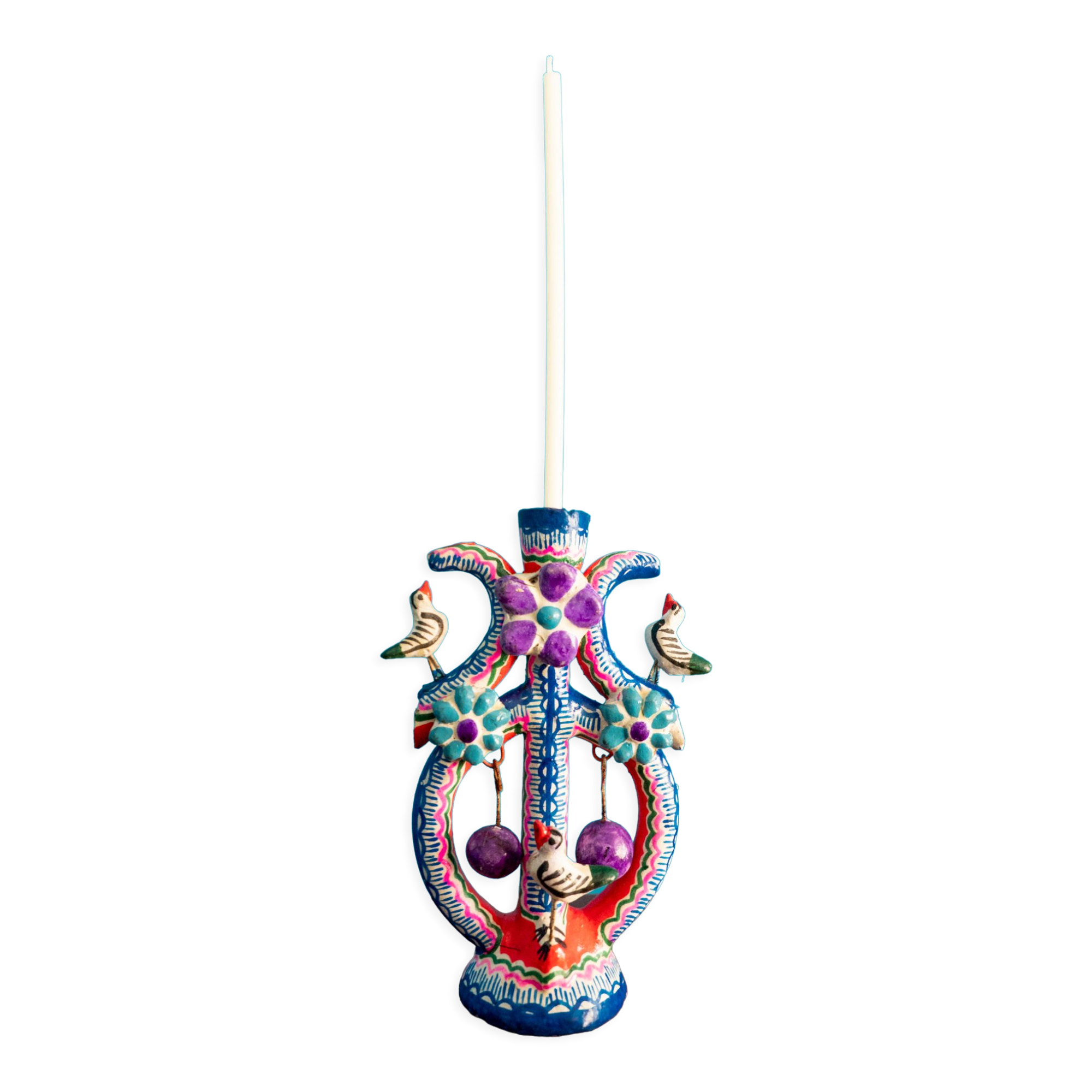Mexican tree of life candlestick