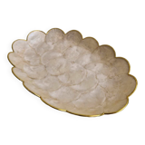 Large vintage mother-of-pearl and brass dish