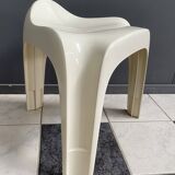 Casala white low stool 1970s