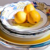 Set of Two Vintage Majolica Plates, Mister and Missus
