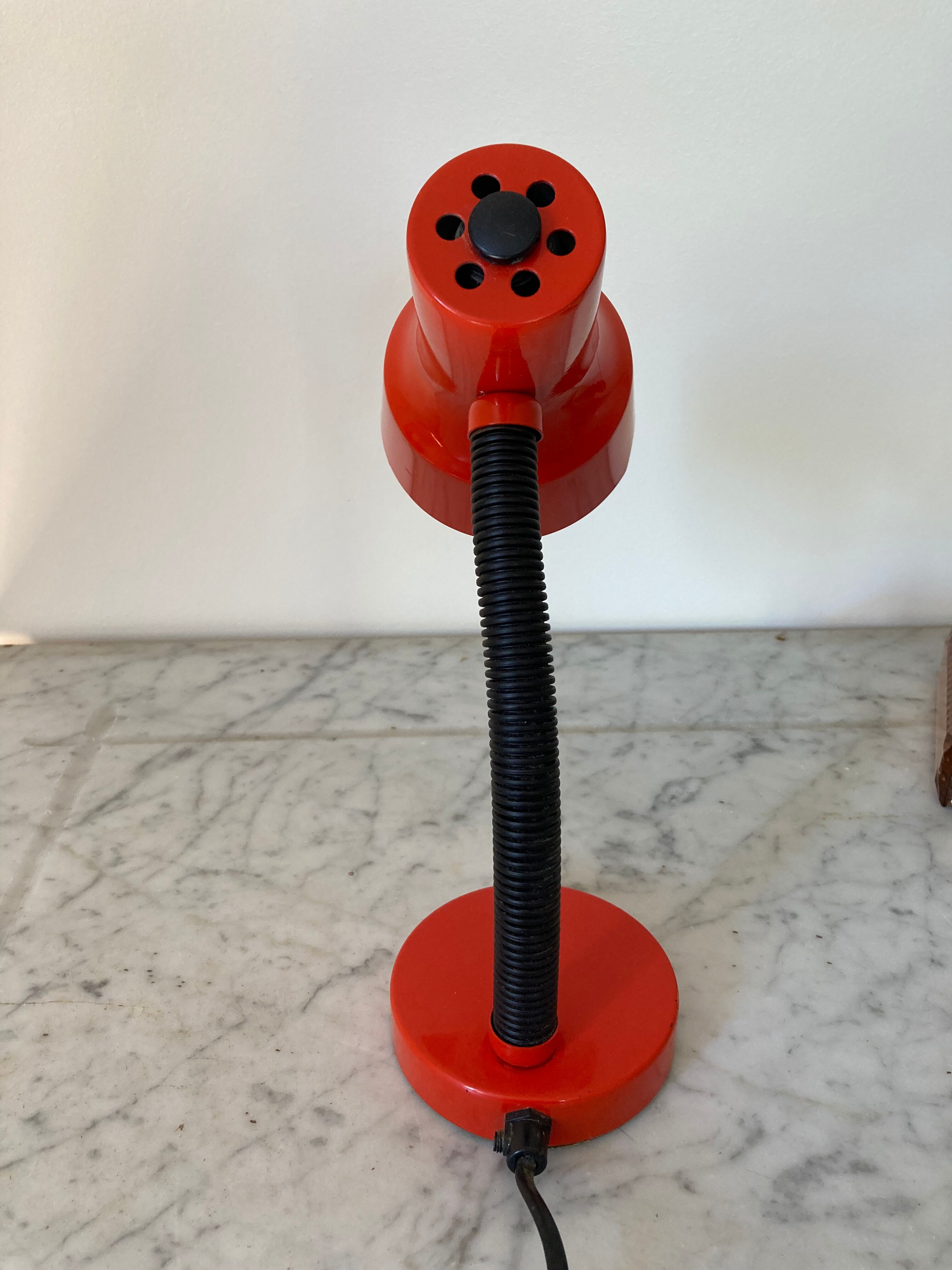 Vintage red metal lamp