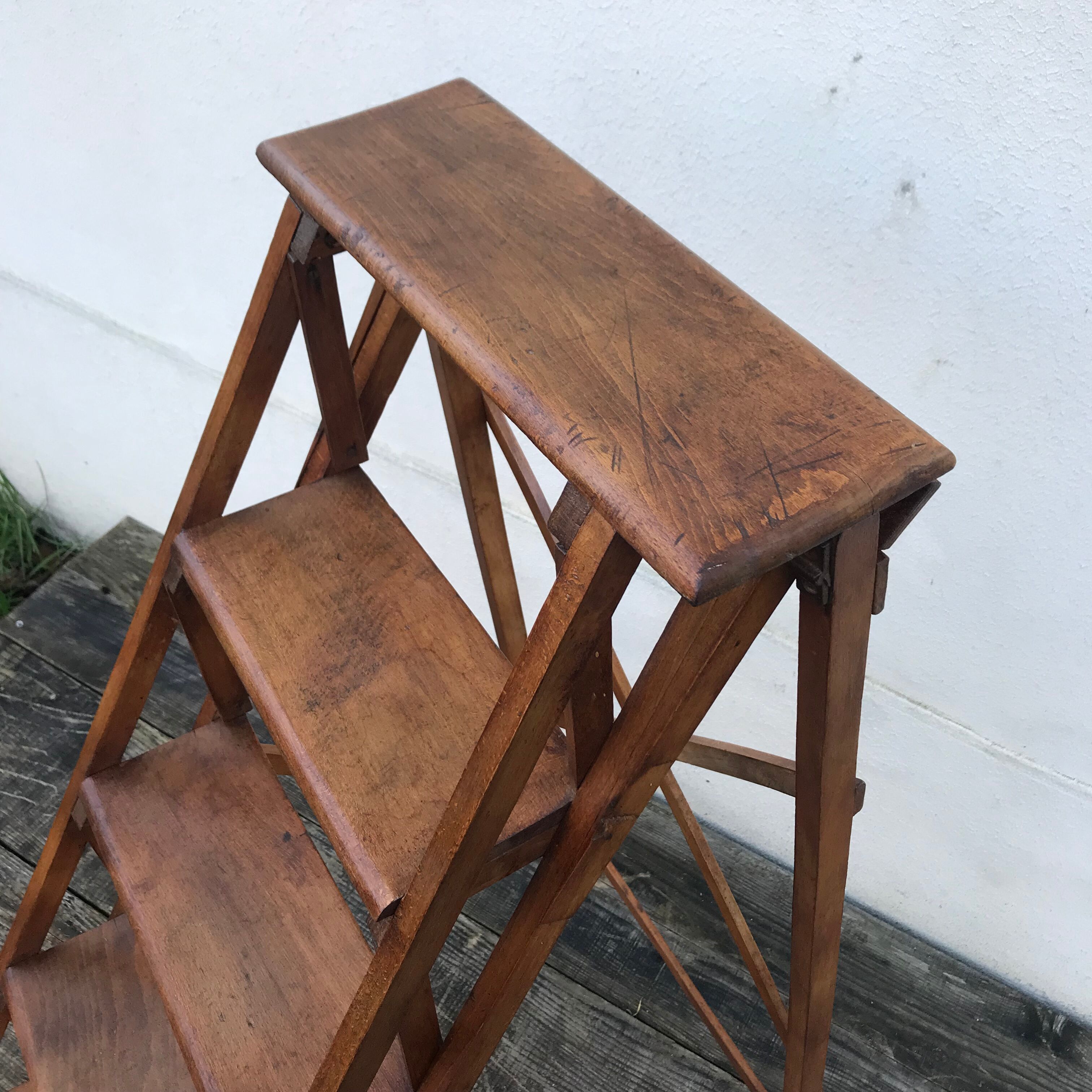 Old beech stepladder
