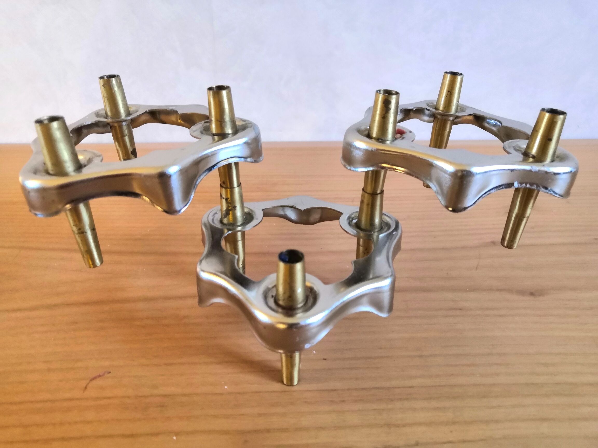 3 bougeoirs design années 70