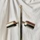 Large vintage lamp base in solid wood and chrome metal