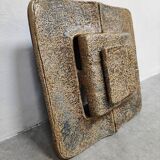 Rare vintage large brutalist ceramic wall lamp scone 1970