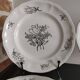 Dessert plates in half Luneville porcelain, black decor