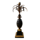 Large pineapple table lamp in carved black and gold wood, France, early 20th century.
