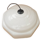 Old white plastic pendant lamp 1970s vintage