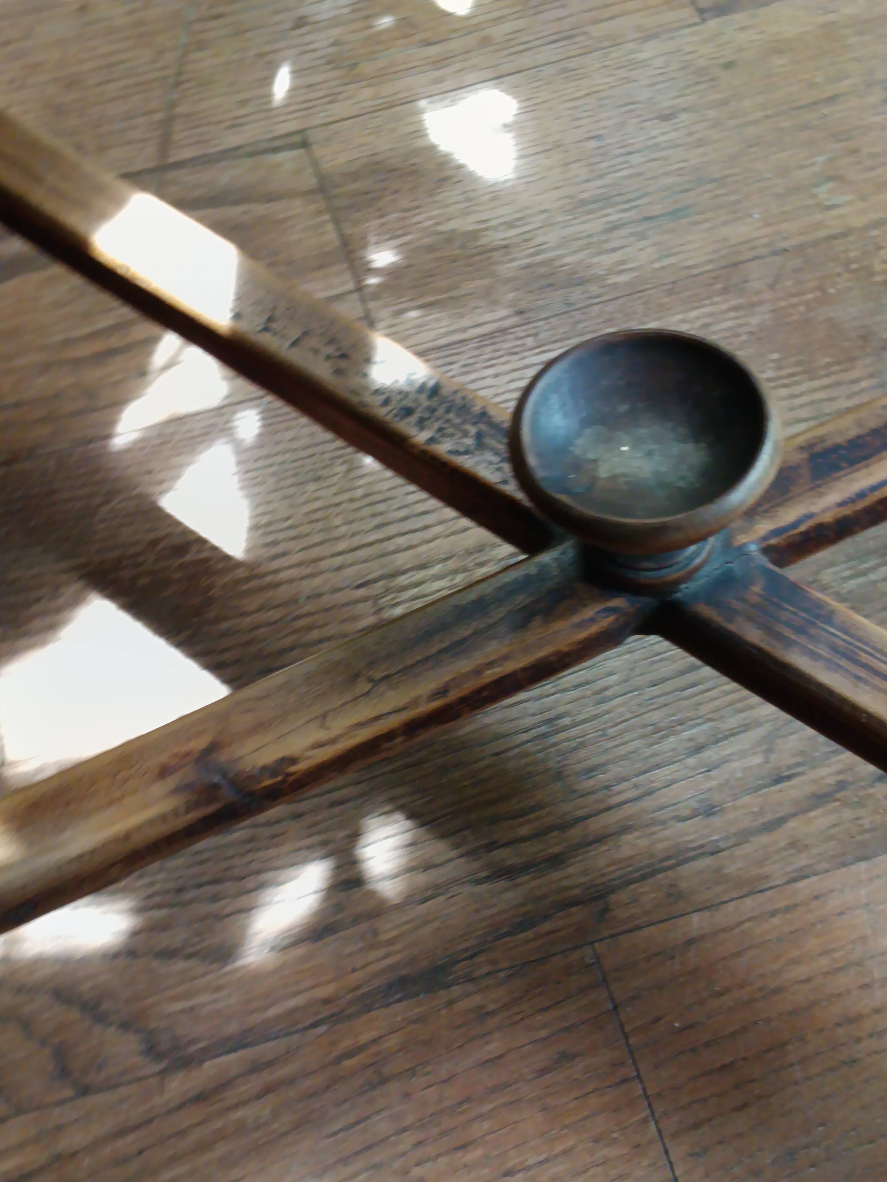 Antique solid walnut table with turned legs, france, late 19th century