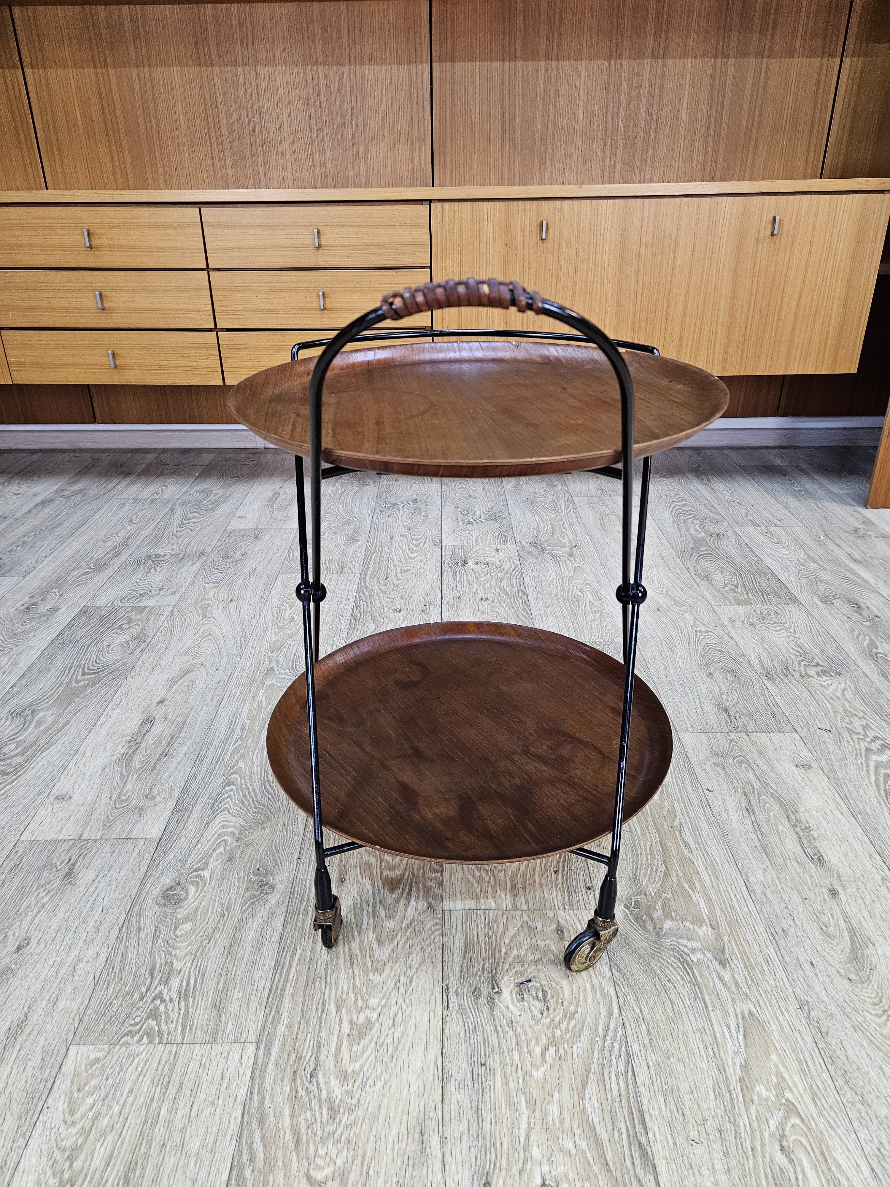 Bar cart, åry fanérprodukter, nybro, teak, sweden, 1960s