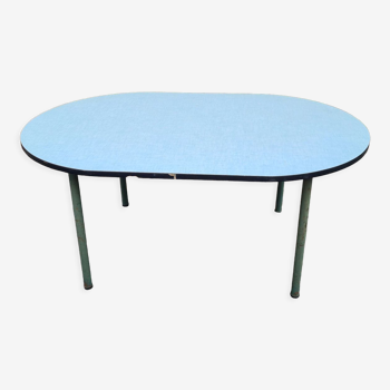 Oval school table for children formica Mullca 1970