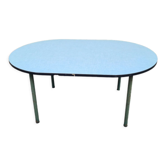 Oval school table for children formica Mullca 1970