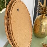 Vintage mirror in round rattan