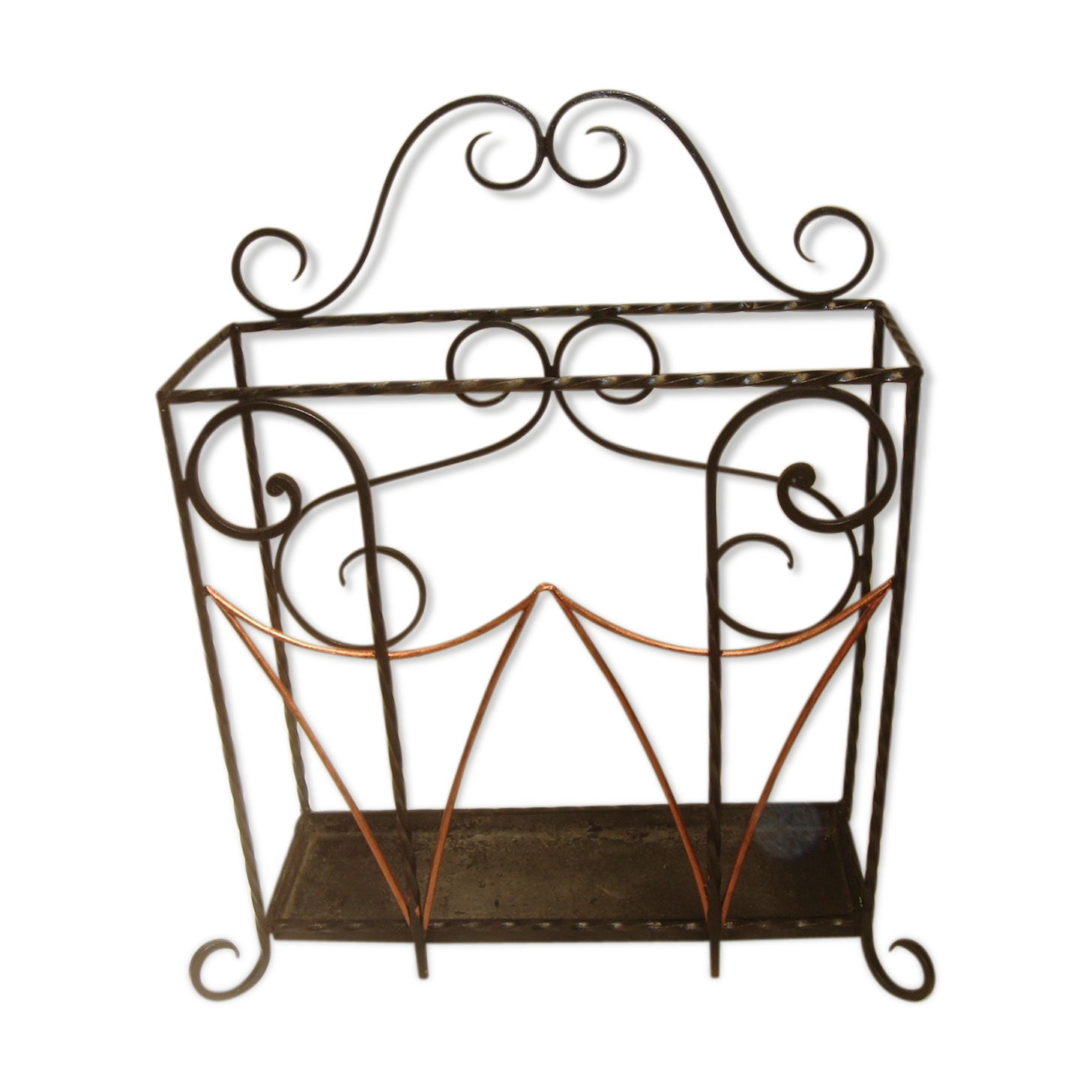 Painted iron Art Deco umbrella holder, 1940/50