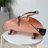 Old log holder in copper and brass