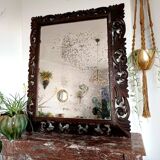 Neo-Gothic mirror in carved oak circa 1940