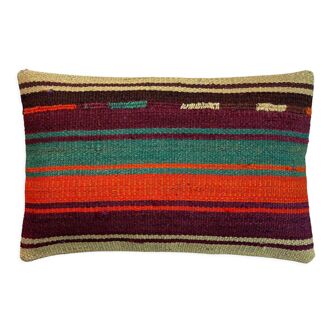 Housse de coussin vintage turque faite à la main, 30 x 50 cm