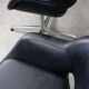 Chaise pivotante vintage en simili cuir noir italien et chrome