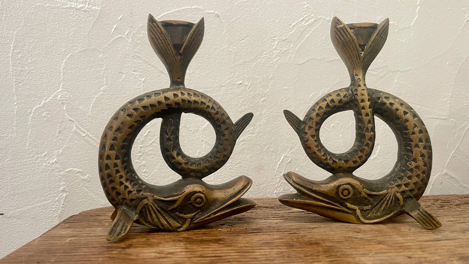 Pair of bronze candlesticks from the late 1950s