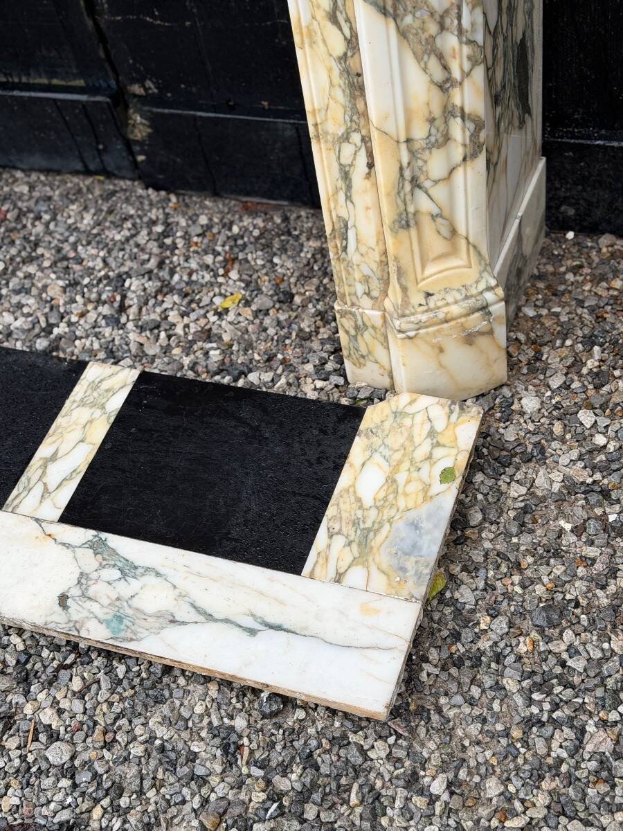 Louis XV style fireplace in purple breccia marble, circa 1880