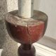Series of 4 old large wooden candlesticks/brutalist