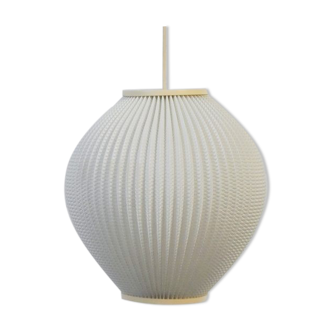 White plastic pendant lamp Pearl Shade by Lars Schiøler 1960