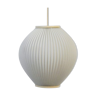 White plastic pendant lamp Pearl Shade by Lars Schiøler 1960