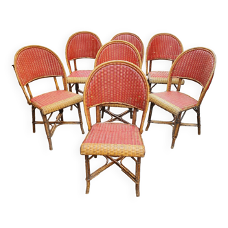 Set of 7 Parisian bistro / café chairs from the 1930s