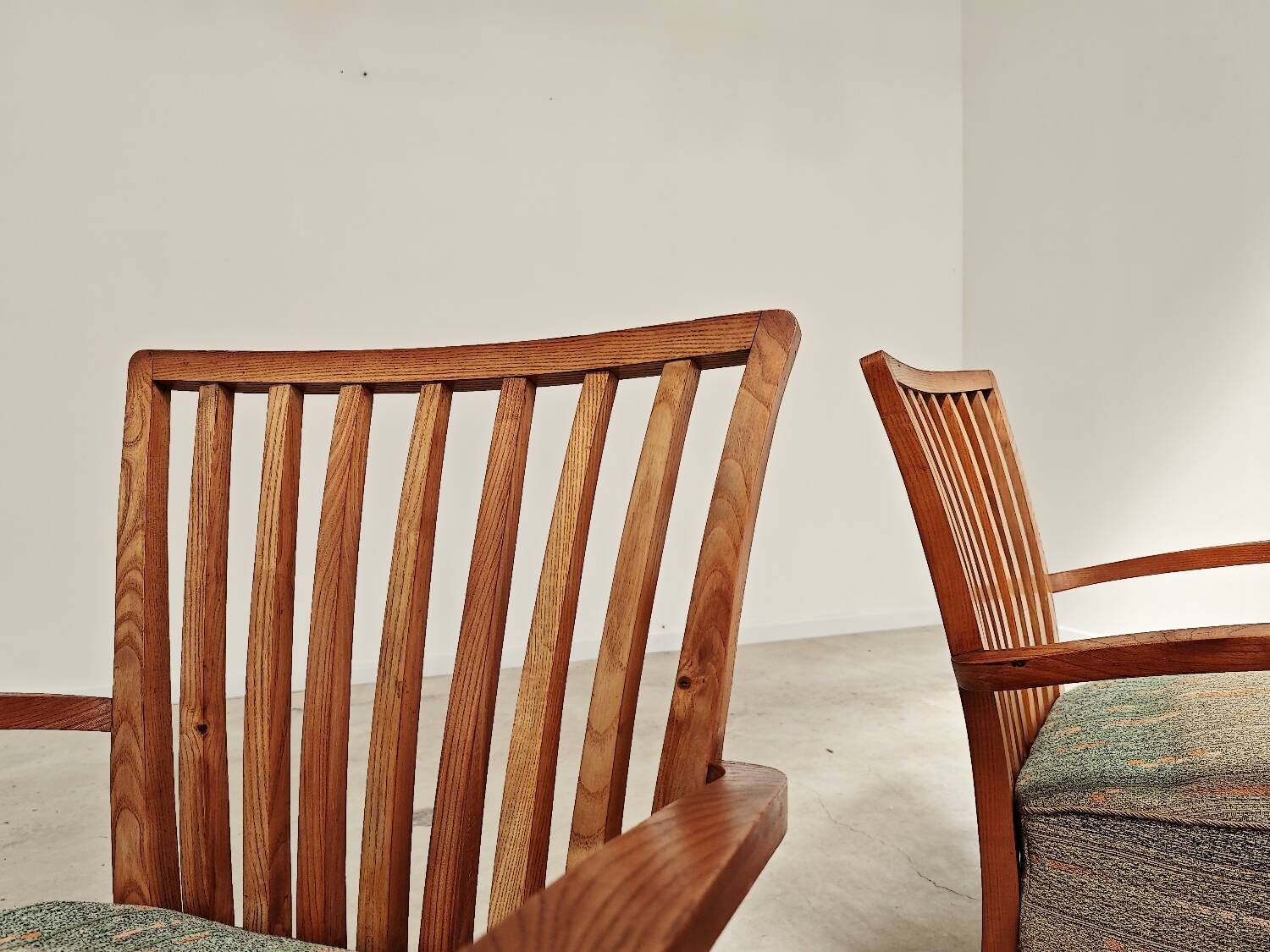 Pair of Krasna Jizba Art Deco solid wood armchairs