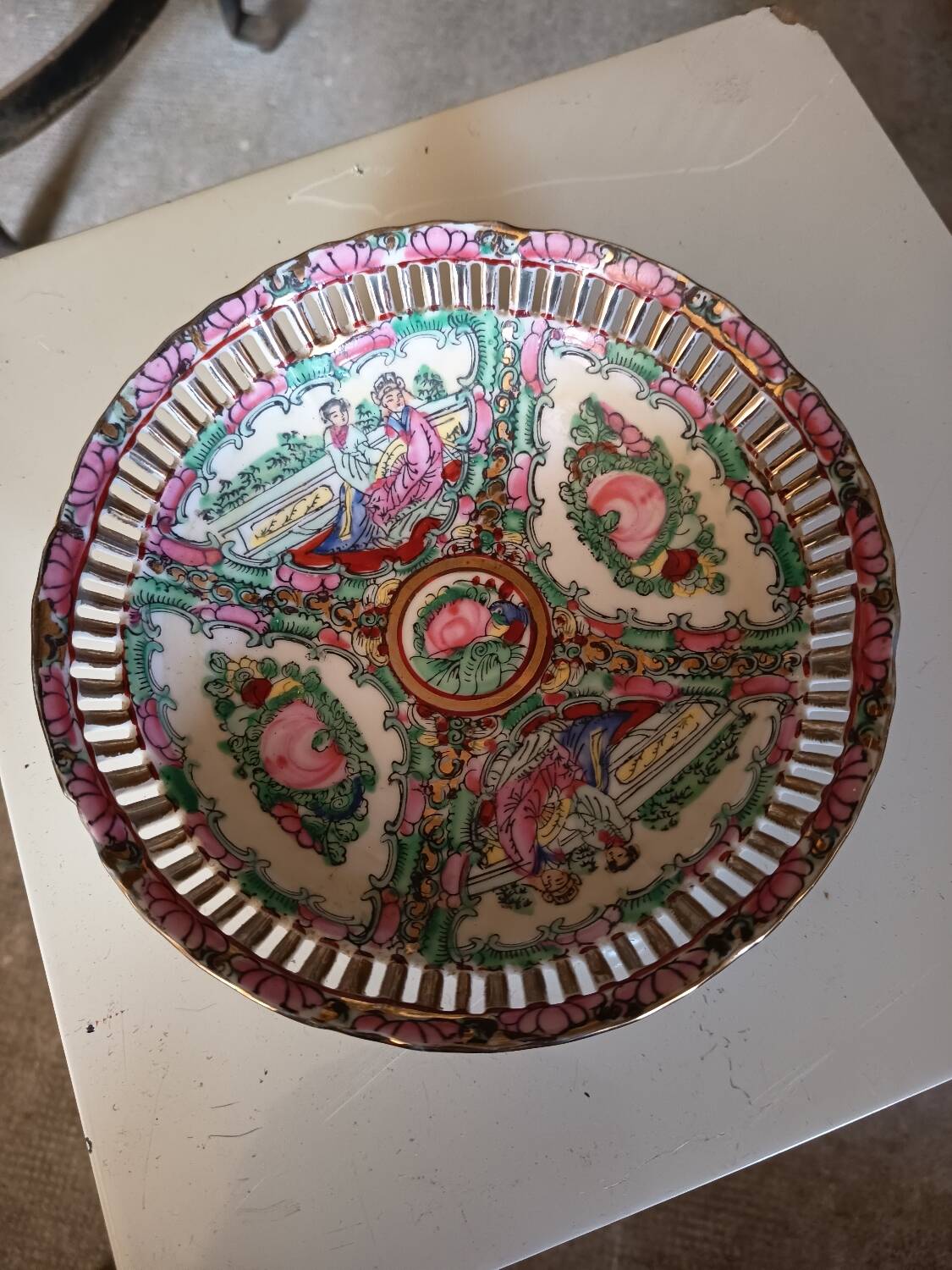 Openwork Chinese porcelain bowl