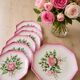 dessert plates and serving dish in earthenware – hand-painted decoration