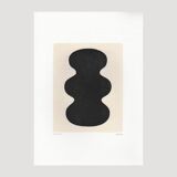 Duo of black paintings on paper - abstract painting by Eawy