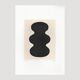 Duo de peintures noires sur papier - tableau abstrait signé Eawy