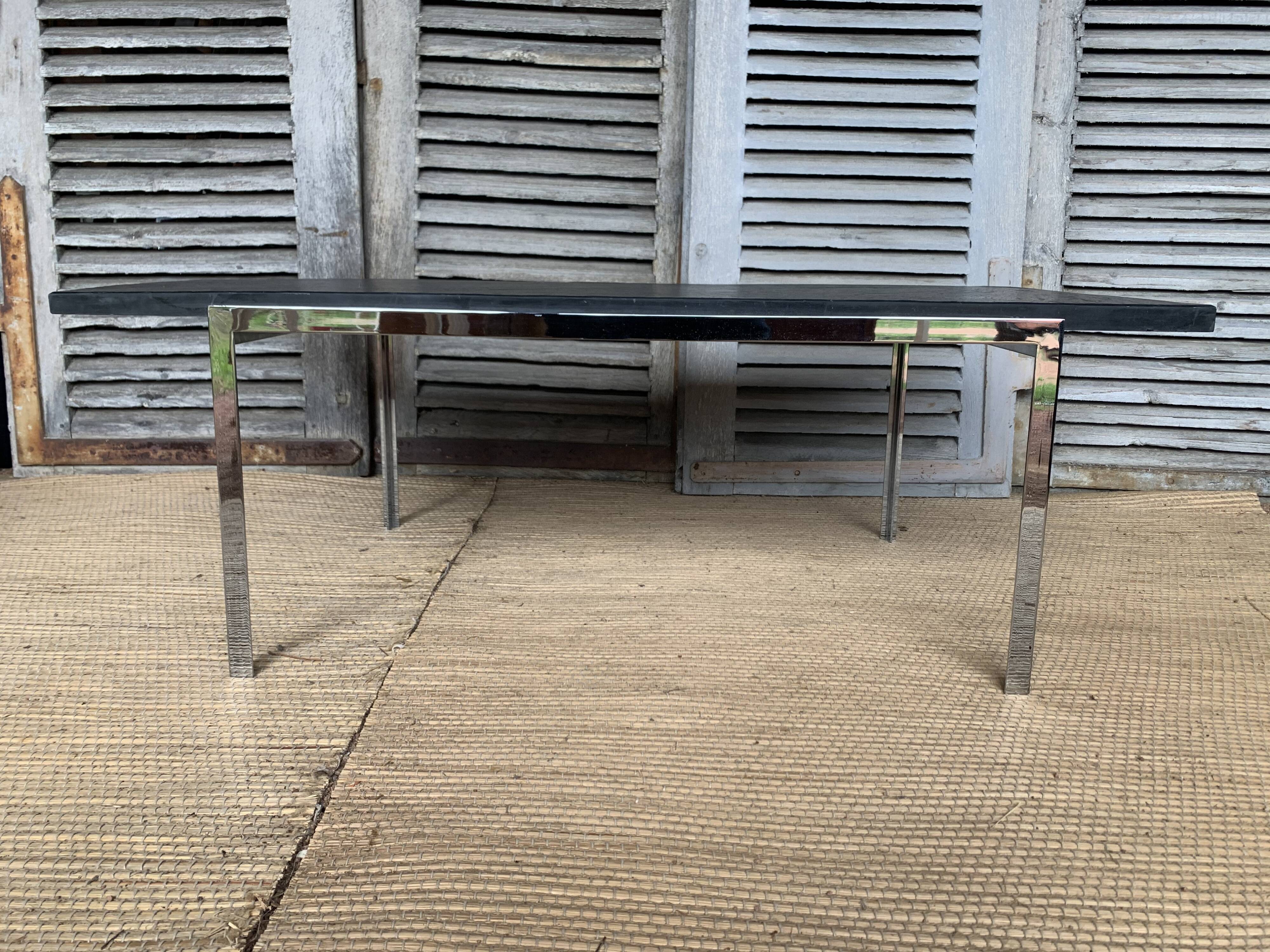 Chrome coffee table and slate tray