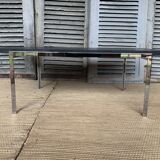Chrome coffee table and slate tray