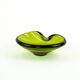 Holmegaard glass platter in olive green, organic form, Danish design, 1970s