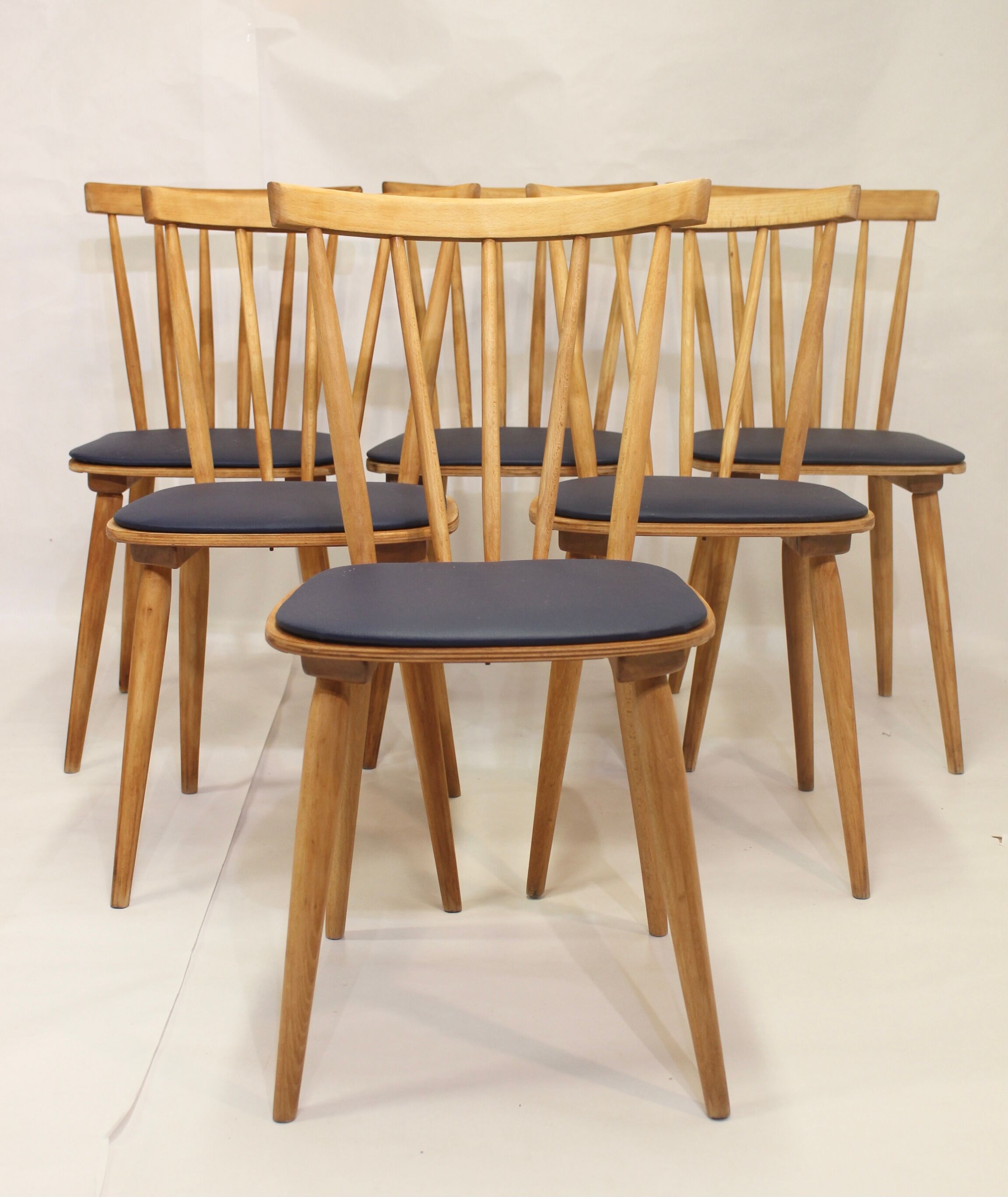 Lot de 6 chaises scandinave 1960