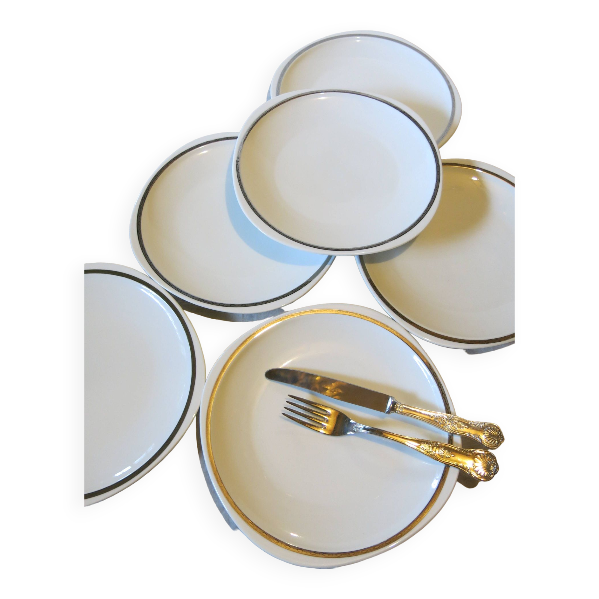 6 Sologne porcelain dinner plates in very good condition